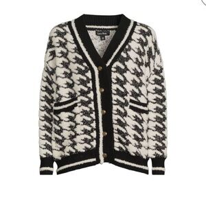 Adorable black and white cardigan; size M; new with TAGS; super soft!